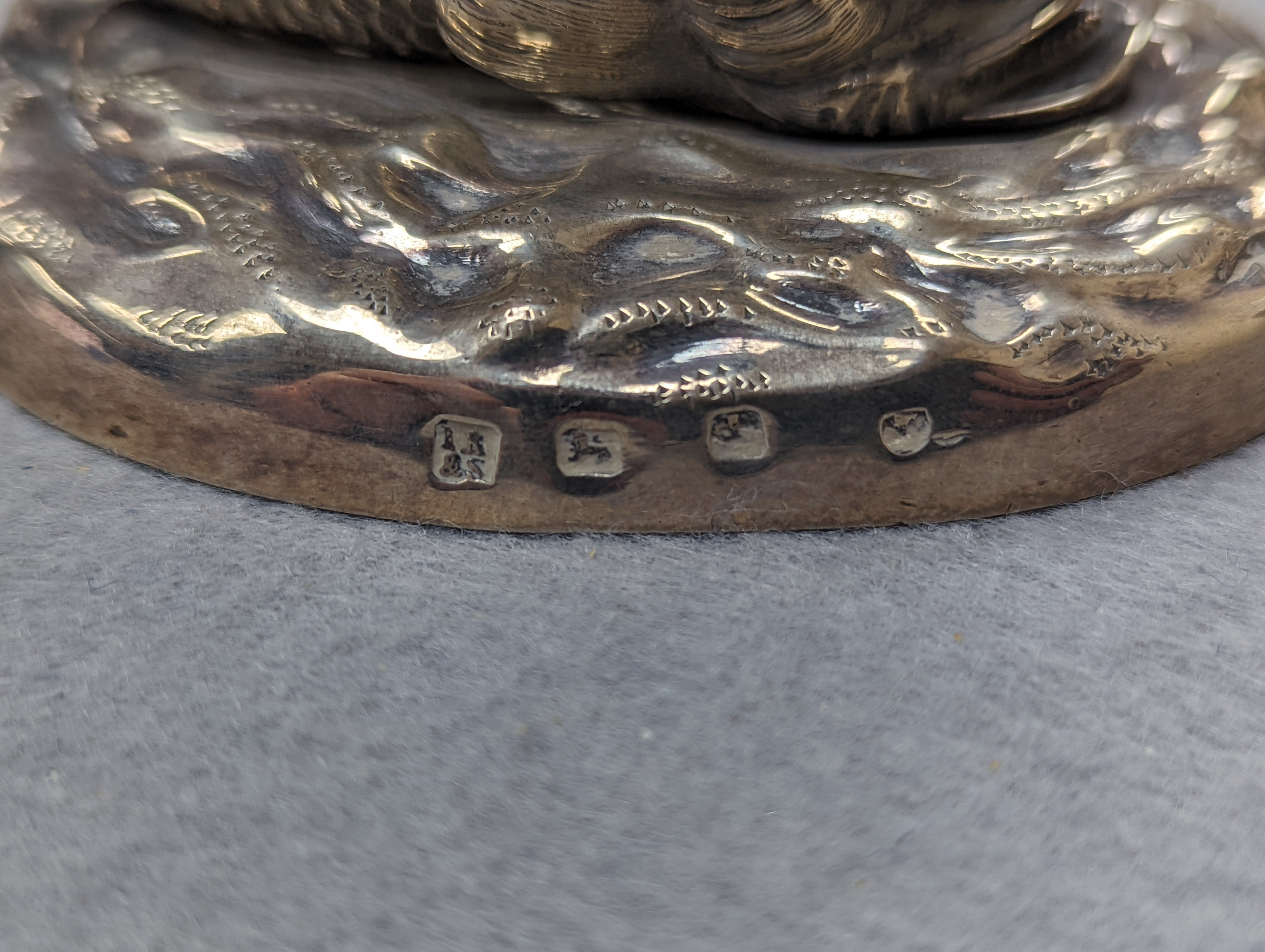 A pair of Victorian silver 'dolphin & shell' salts, John Knowles & Son, Sheffield, 1863, length 91mm, 25oz.